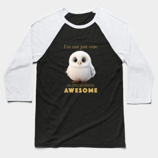 Owl Concentrated Awesome Cute Adorable Funny Quote Baseball T-Shirt